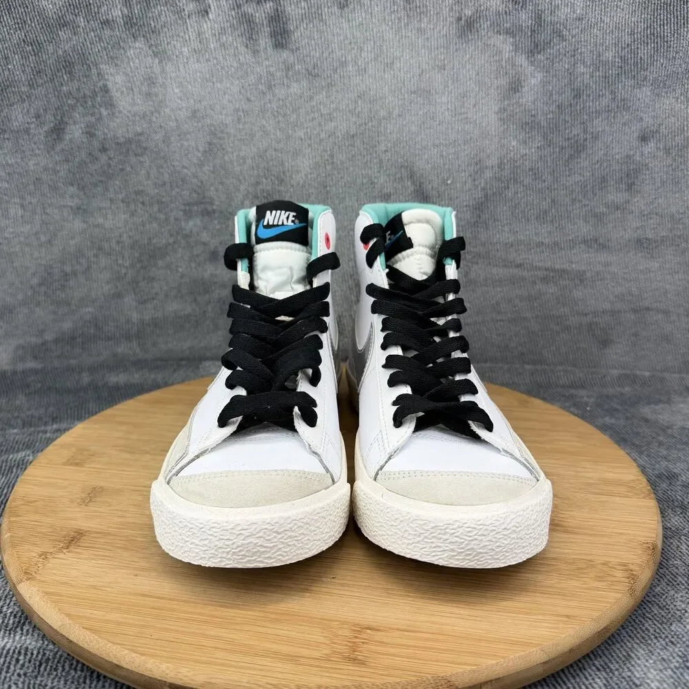 Nike Blazer Mid 77 Shoes Boys Size 5Y White Floral Casual Sneakers DQ7773-100